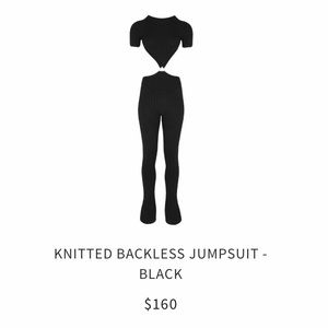 MANIERE DE VOIR knitted backless jumpsuit in black